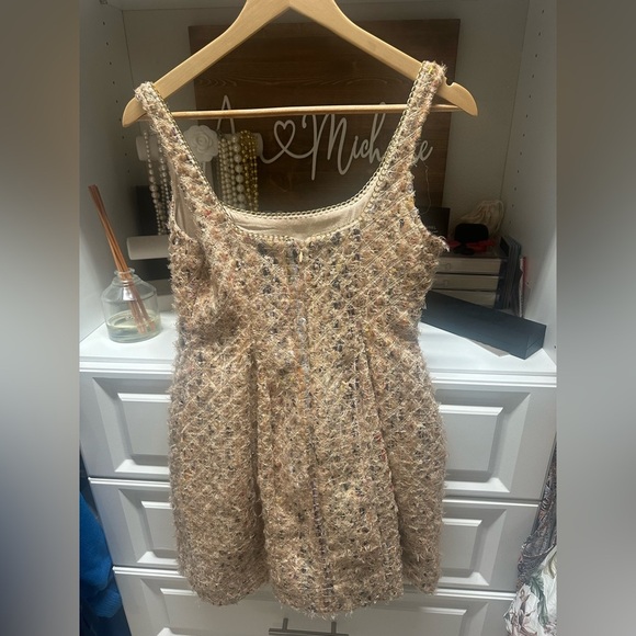 Anthropologie Tweed Fit and Flare Mini Dress with Gold Accents - Picture 8 of 8